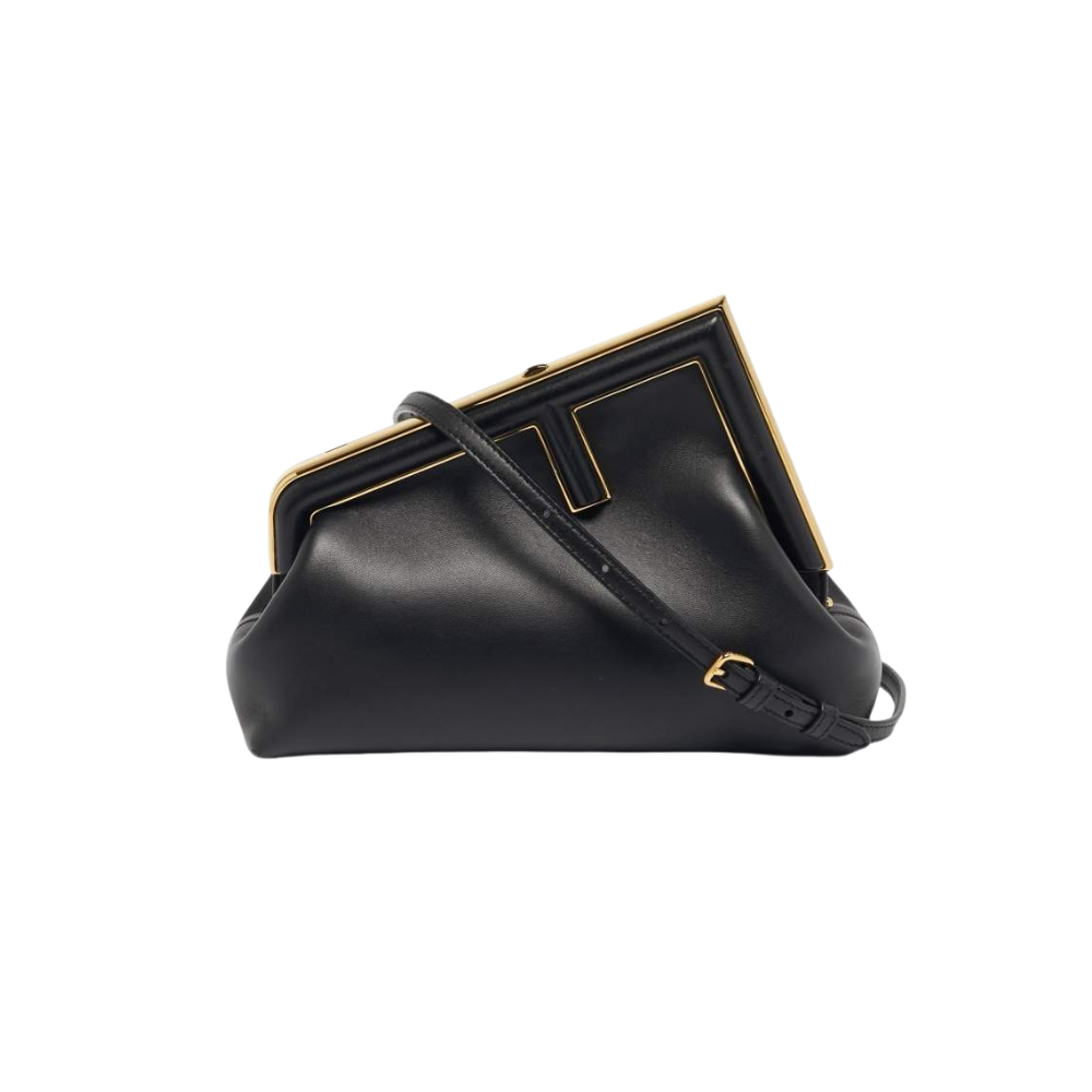 Fendi Frame Clutch Bag with Shoulder Strap – Navy