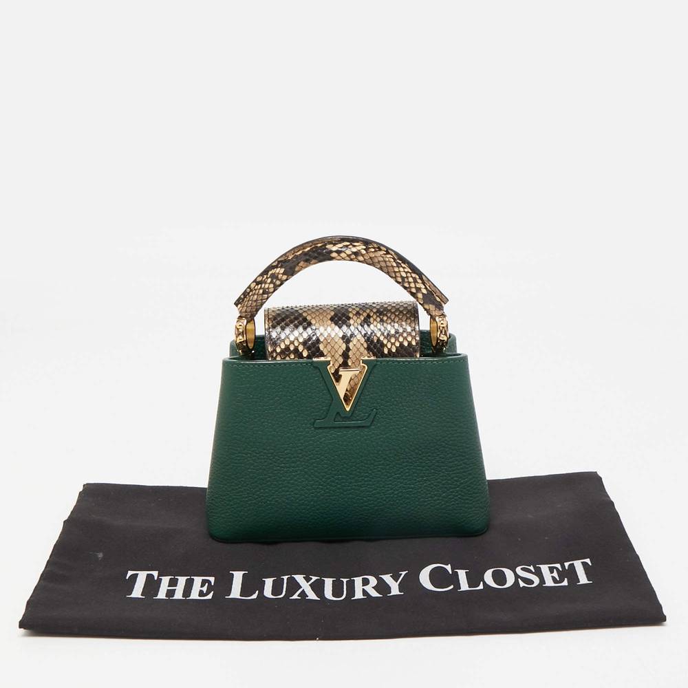 شنطة يد Louis Vuitton Capucines بتصميم فاخر ومقبض علوي – أخضر