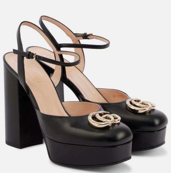 Gucci GG High Heel Platform Pumps – Black