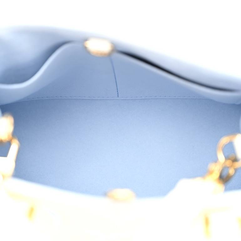Louis Vuitton Monogram Empreinte Top Handle Bag with Shoulder Strap – Cream / Blue