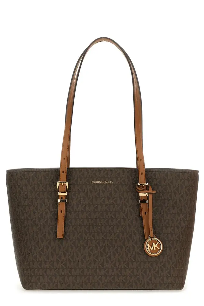 شنطة كتف Michael Kors بنقشة MK Monogram – بني