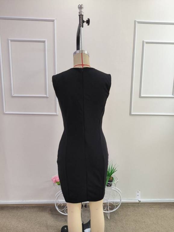 Elegant Wrap Style Black Dress
