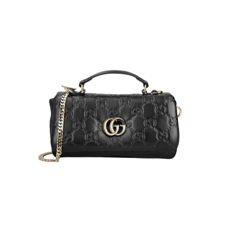 شنطة يد GUCCI بنقشة GG Monogram ومقبض علوي – أسود