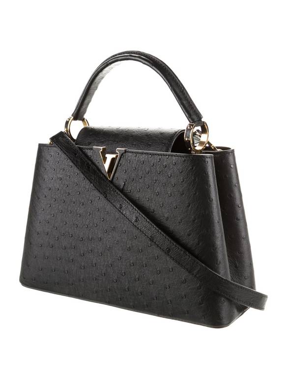 Louis Vuitton Capucines Leather Top Handle Bag – Black
