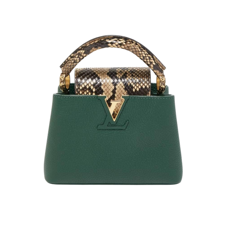 شنطة يد Louis Vuitton Capucines بتصميم فاخر ومقبض علوي – أخضر