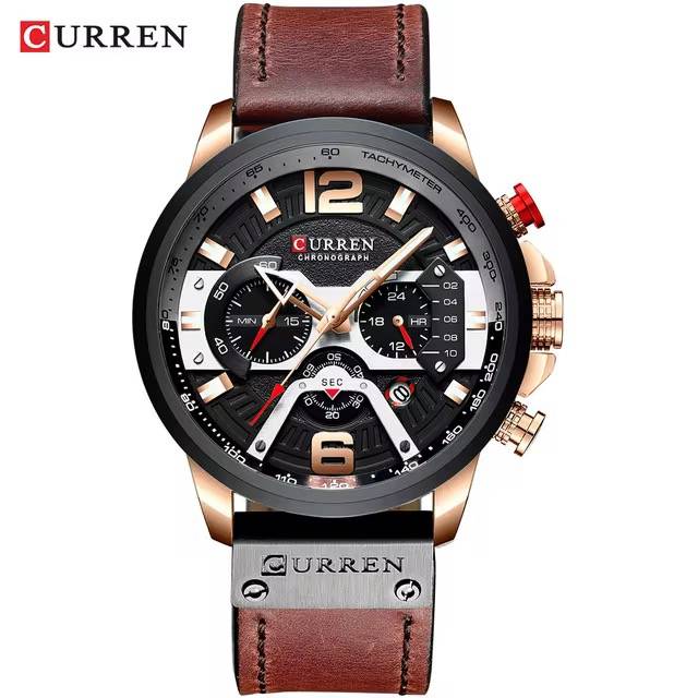 CURREN Men’s Chronograph Watch – Luxury Sport Design with Leather Strap