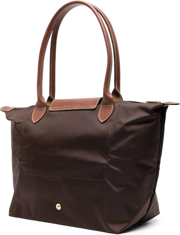 Longchamp Le Pliage Nylon Tote Bag with Leather Handle – Brown