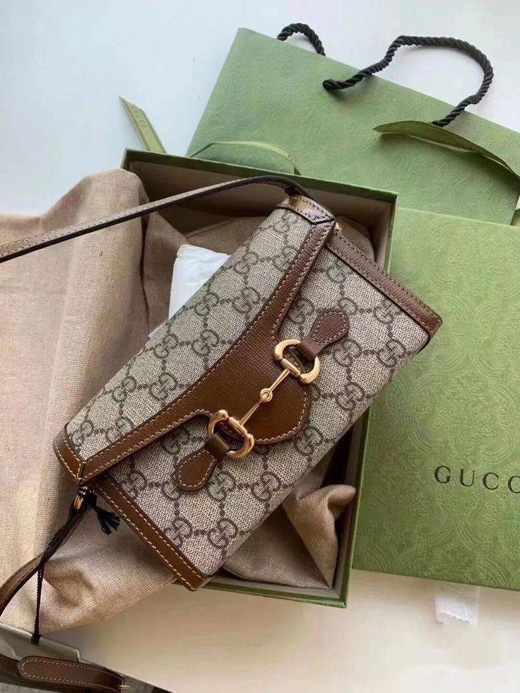 Gucci Horsebit GG Canvas Mini Shoulder Bag – Beige & Brown
