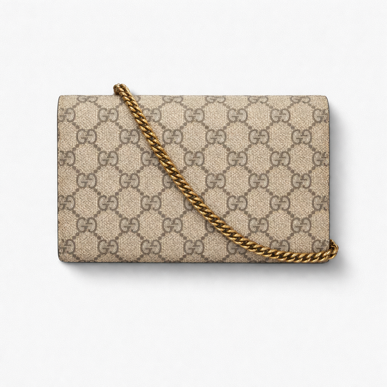 Gucci GG Supreme Cherry Mini Chain Bag – Beige