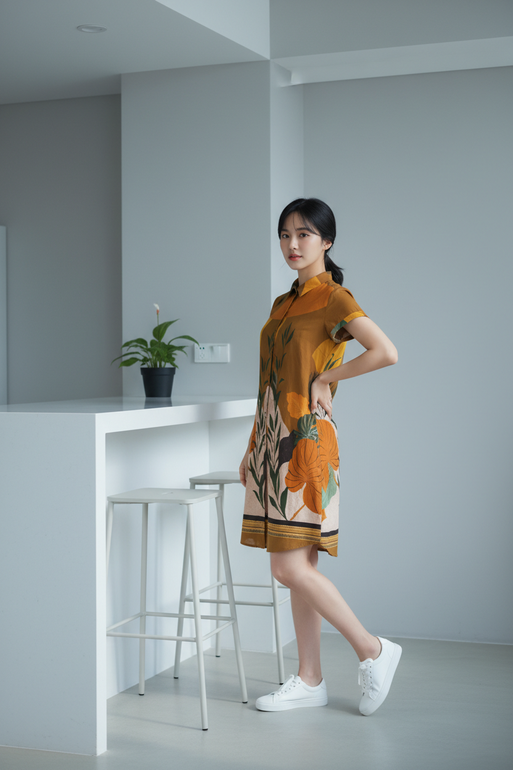 Kahraman Printed Summer Dress for Women – Elegant Casual Style