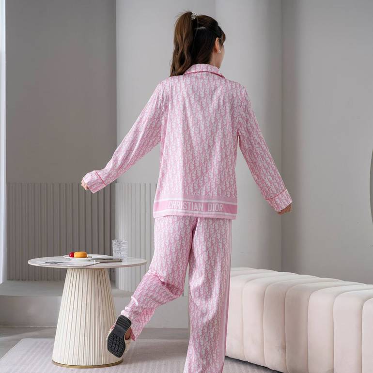 Luxury Women Pajama – Pink Monogram Inspired by Dior