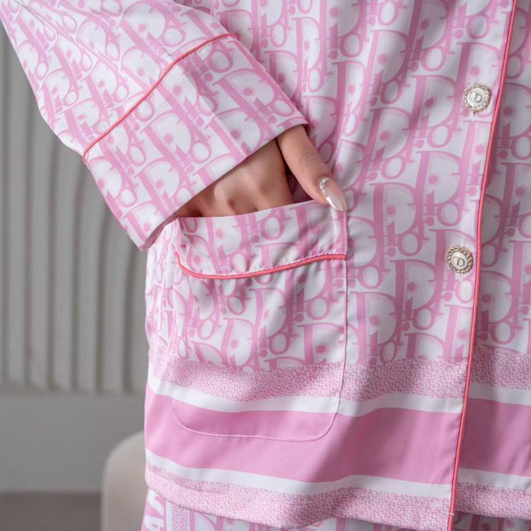 Luxury Women Pajama – Pink Monogram Inspired by Dior