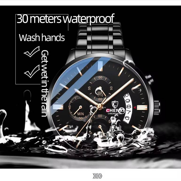 CHENXI Men’s Chronograph Watch – Luxury Stainless Steel Design