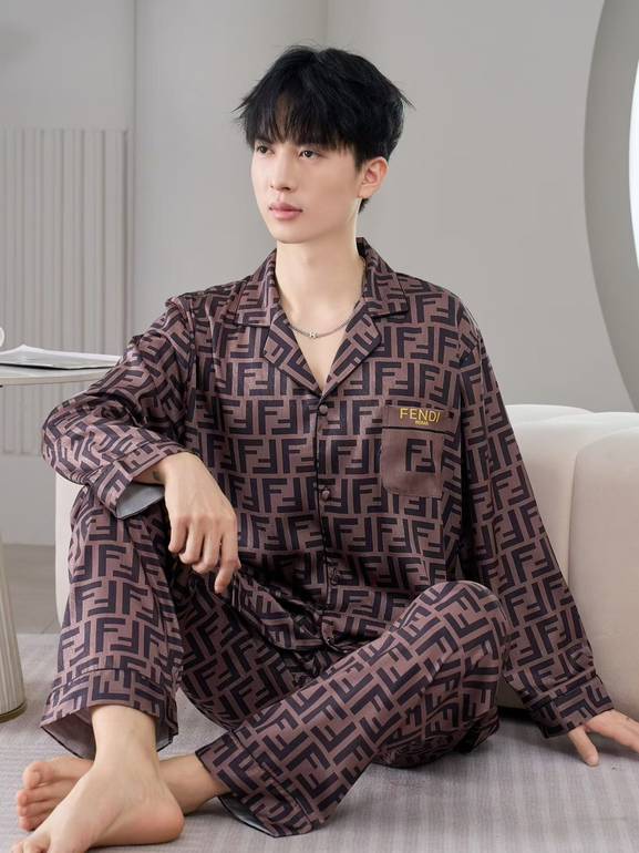 Luxury Couple Pajama – Brown Monogram Inspired by Fendi