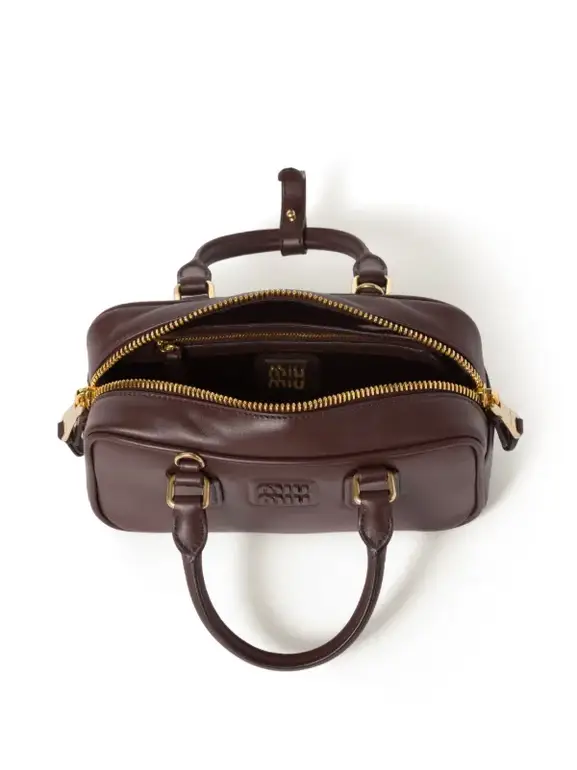 Miu Miu Brown Leather Top Handle Bag – Elegant Luxury Design