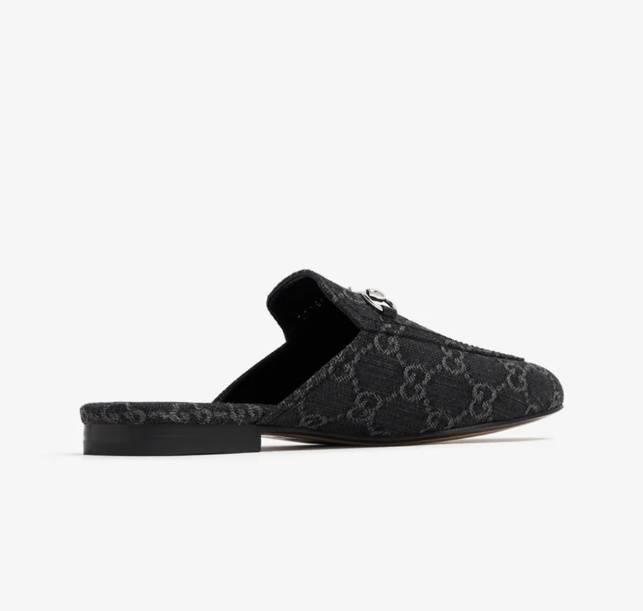 Gucci Princetown denim slippers - Black