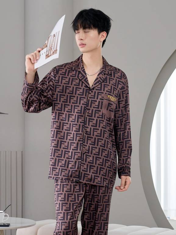 Luxury Couple Pajama – Brown Monogram Inspired by Fendi