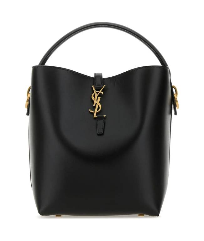شنطة يد Saint Laurent بتصميم Bucket مع مقبض علوي – أسود