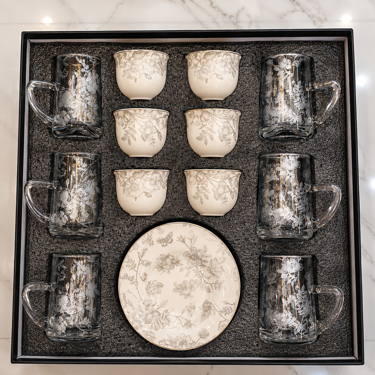 Luxury Arabic Engraved Hospitality Set – 18 Pieces | Lavera Home