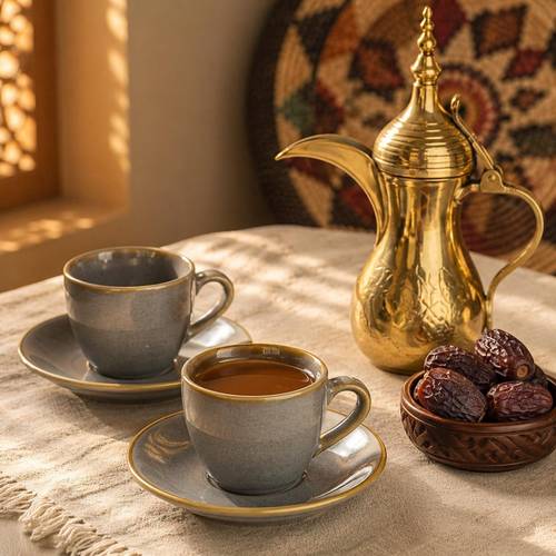طقم فناجين قهوة أو شاي 80 مل يتميز بتصميم عصري وأنيق، يجمع