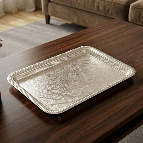 Luxury Serving Tray - Silver | Lavera Home