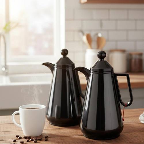 Tea & Coffee Thermos Set - Black Titanium | Lavera Home