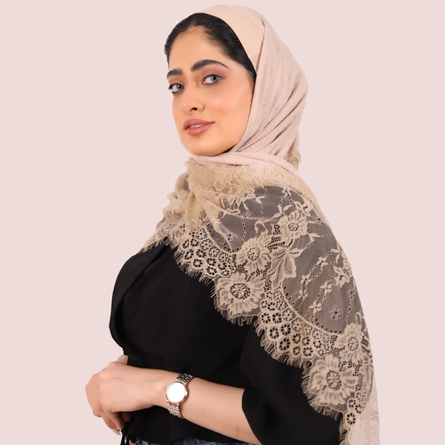 طرح نص شاش نص دانتيل بمطاط