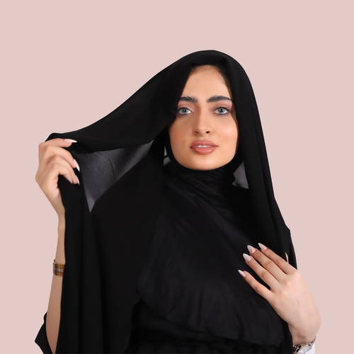 طرحة كريب بغطاء للرقبة والظهر