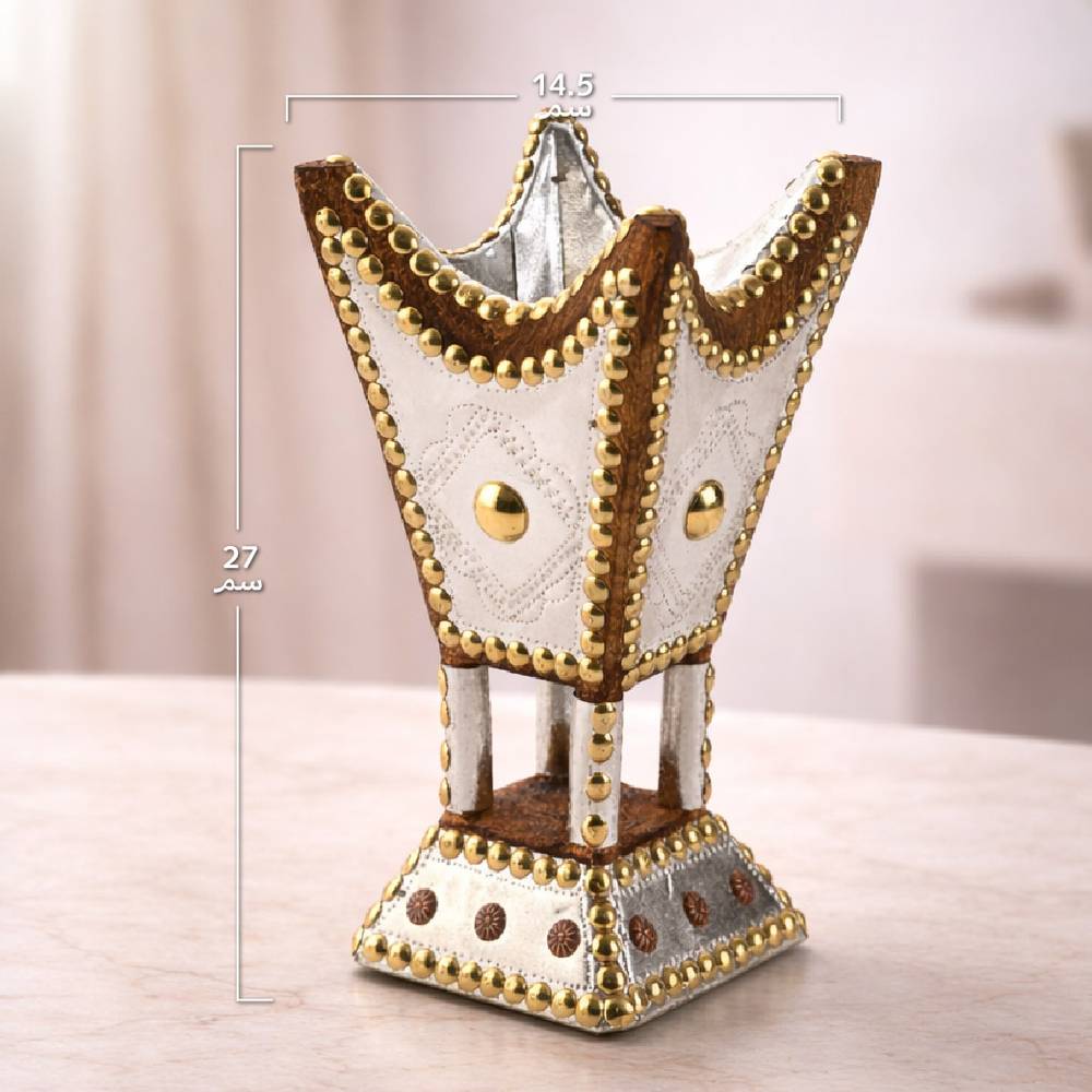 مبخرة حائلية ملبسه بنحاس (طقم او بالحبه)  اللون الفضي