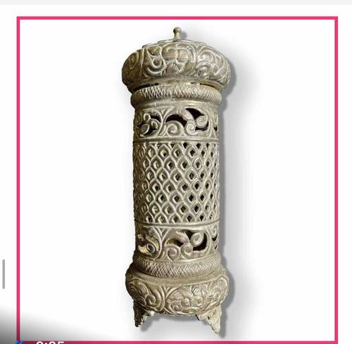 شمعدان من المعدن ابيض Hand-made white metal  candle holder 