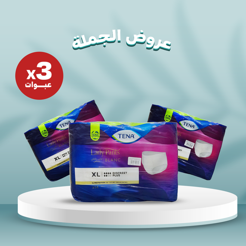 تينا - ليدي بانتس - ديسكريت بلص (XL) - كرتون - 3 عبوات - 14حبة للعبوة