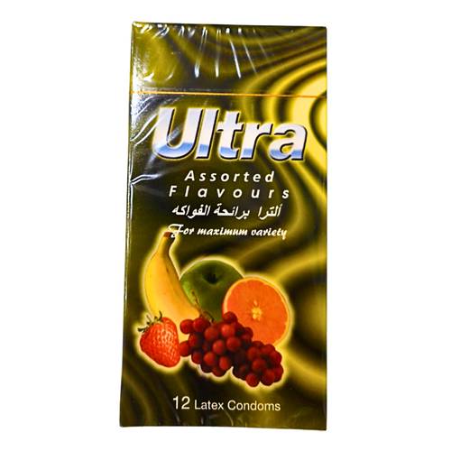 الترا - واقي ذكري - مشكل بالفواكه - 12قطعة
