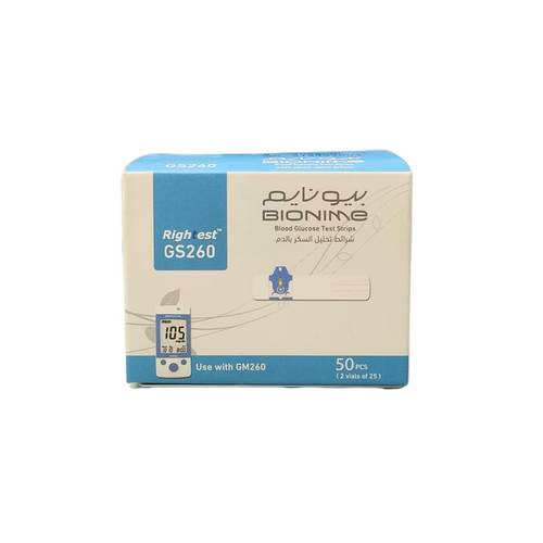 شرائط بيونيم - (لتحليل سكر الدم) - GS260 (50 شريط)