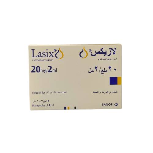 لازيكس - فوروسيميد - 20 ملجم /2مل 5 امبولات