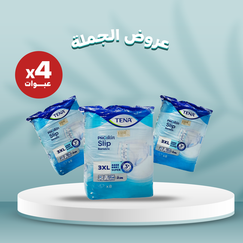 تينا - سليب سوبر - 3 اكس لارج  - كرتون - 4 عبوات - 8قطعة للعبوة