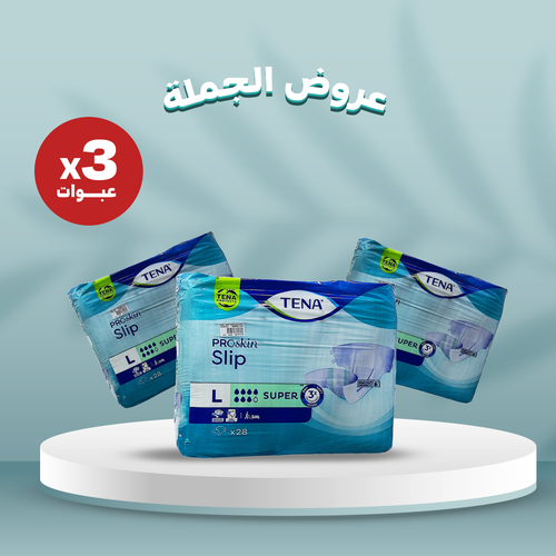 تينا - سليب سوبر - لارج - كرتون - 3 عبوات - 28قطعة للعبوة