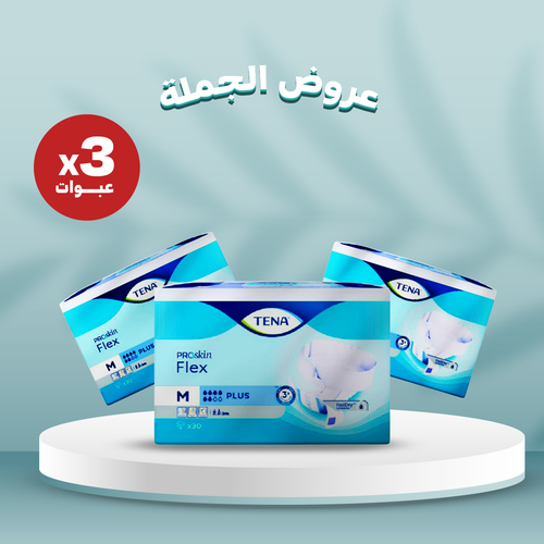 تينا - فلكس بلس - وسط - كرتون - 3 عبوات - 30قطعة للعبوة