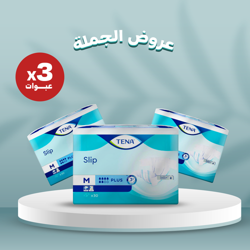 تينا - سليب بلس - وسط - كرتون - 3 عبوات - 30قطعة للعبوة