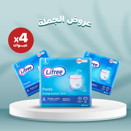 ليفرى - حفائض كيلوت عادى  - كبير جدا -  كرتون - 4 عبوات - 8قطعة للعبوة
