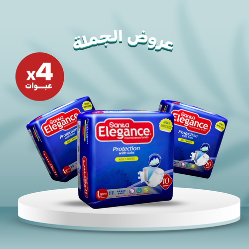سانيتا اليجانس  - حفائض  - ليلى - كبير - كرتون - 4 عبوات - 10 قطعة للعبوة