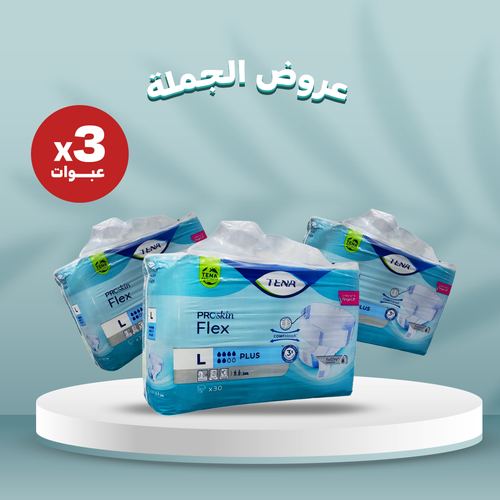 تينا - فلكس بلس - لارج - كرتون - 3 عبوات - 30قطعة للعبوة
