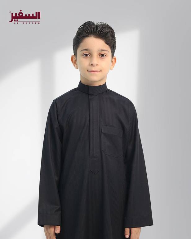 ثوب أطفالي شتوي سحاب سادة 