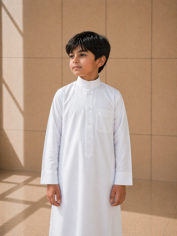 ثوب أطفالي زرار بوليستر 