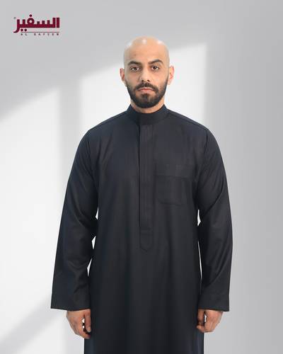 ثوب شتوي شبابي سادة سحاب 