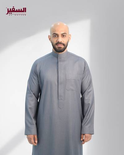 ثوب شتوي رجالي مقلم سحاب 