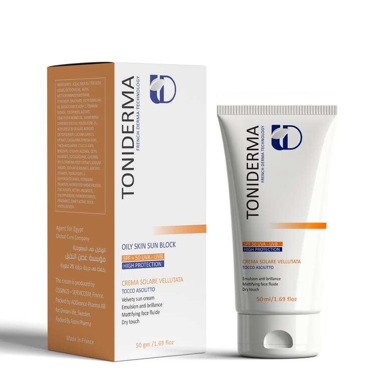 تونيديرما - كريم واقي شمس فائق الحماية SPF 50 للبشرة الدهنية بدون لمعة 50 مل 