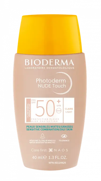 بيوديرما - فوتوديرم نود تاتش واقي شمس سائل SPF50 - لون فاتح - 40 مل