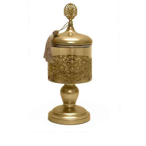 Gold Stainless Steel Serving Dish with Base