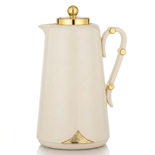 Alsaif Deva Ivory and Gold Thermos - 1L