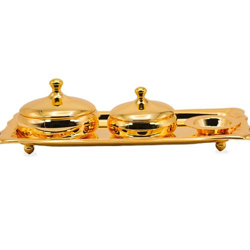 Al Johoury Gold Serving Set, 4 Pieces Stainless Steel